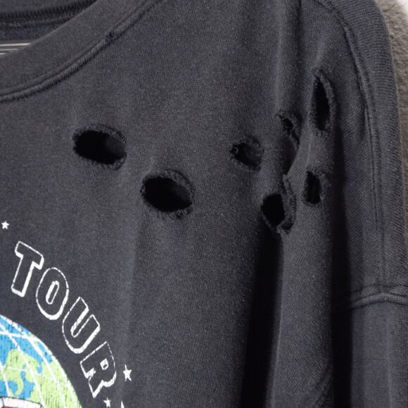 AC/DC Women’s Sweatshirt Soft Grunge Vintage Band Distressed Washed Black Sz L - Picture 6 of 7